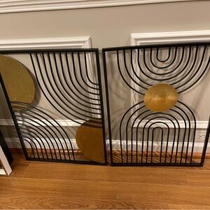 Modern Black and Gold Wall Art Decor